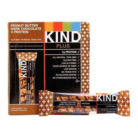 Kind KIND Plus Nutrition Boost Bar, Peanut Butter Dark Chocolate/Protein, 1.4 oz., 12/Box 17256